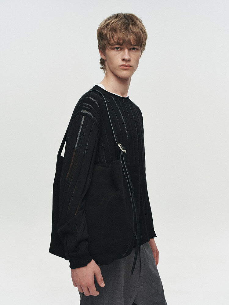 麂皮托特包( 黑 )