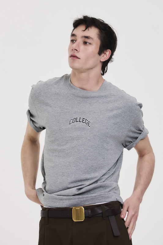 COLLEGE LOGO T-SHIRT （灰）