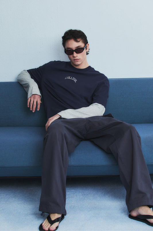 COLLEGE LOGO T-SHIRT （深藍）